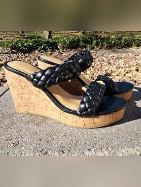 LAUREN CONRAD IDELLE BRAIDED WEDGE SANDALS SZ 7M